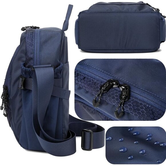 Nylon Crossbody Travel Bag for Women Men Outdoor Sports Hiking Compact - Picture 4 of 7